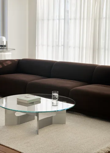 JG coffee table Ø98 cm - Glass-brushed aluminium - Fredericia Furniture