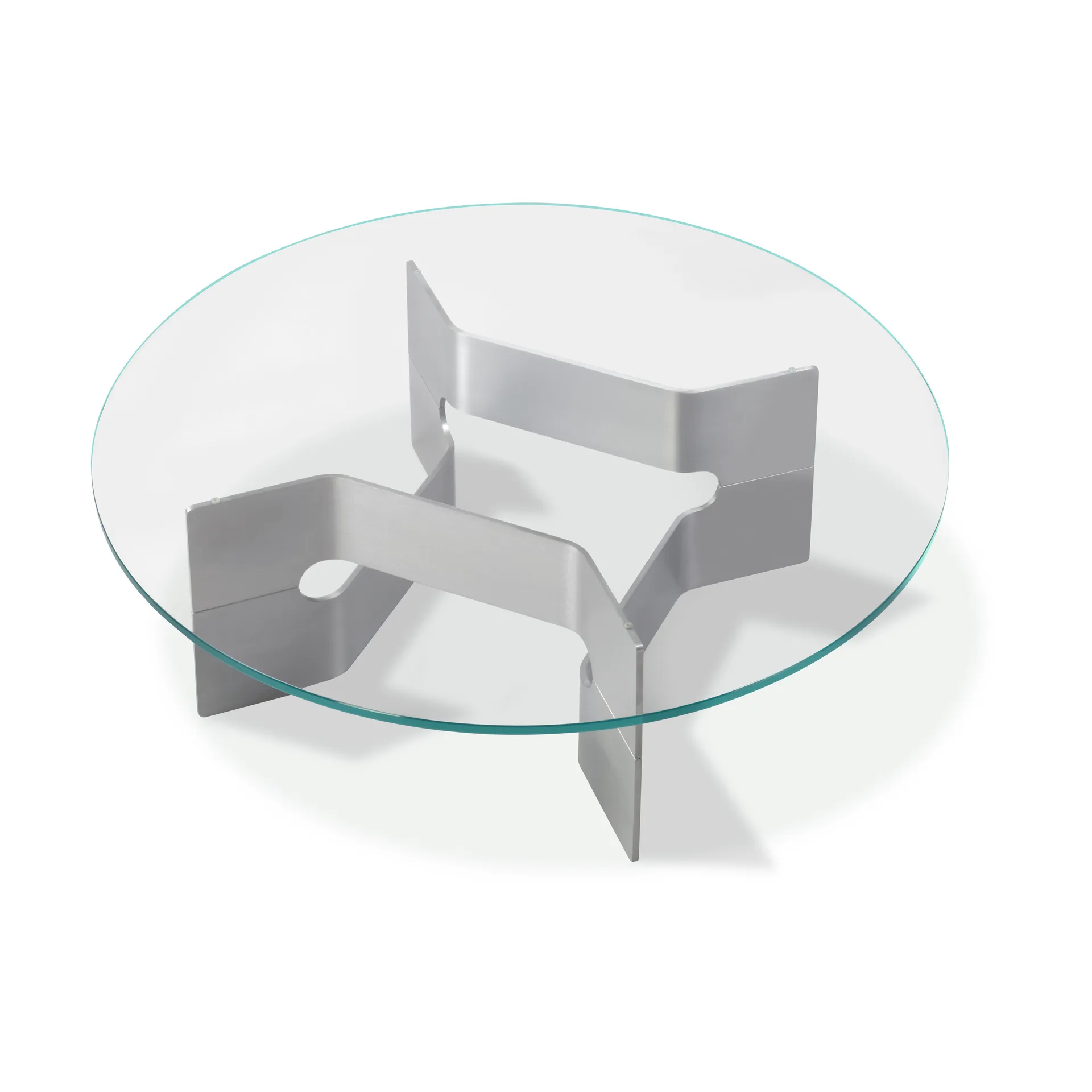 JG coffee table Ø98 cm, Glass-brushed aluminium Fredericia Furniture