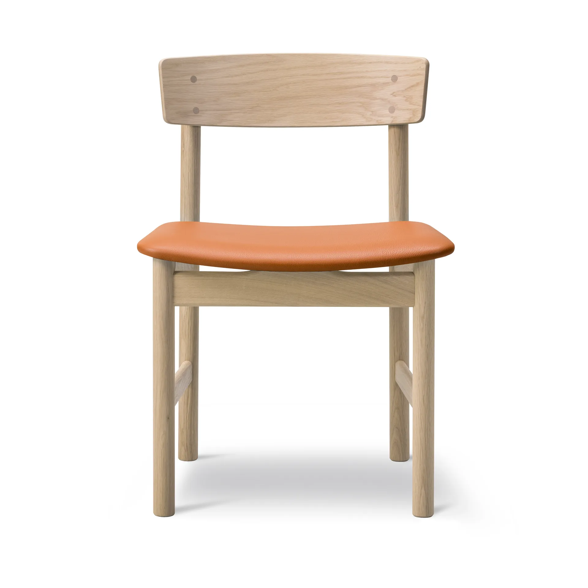 Mogensen 3236 chair, Soap-treated oak-leather cognac 307 Fredericia Furniture