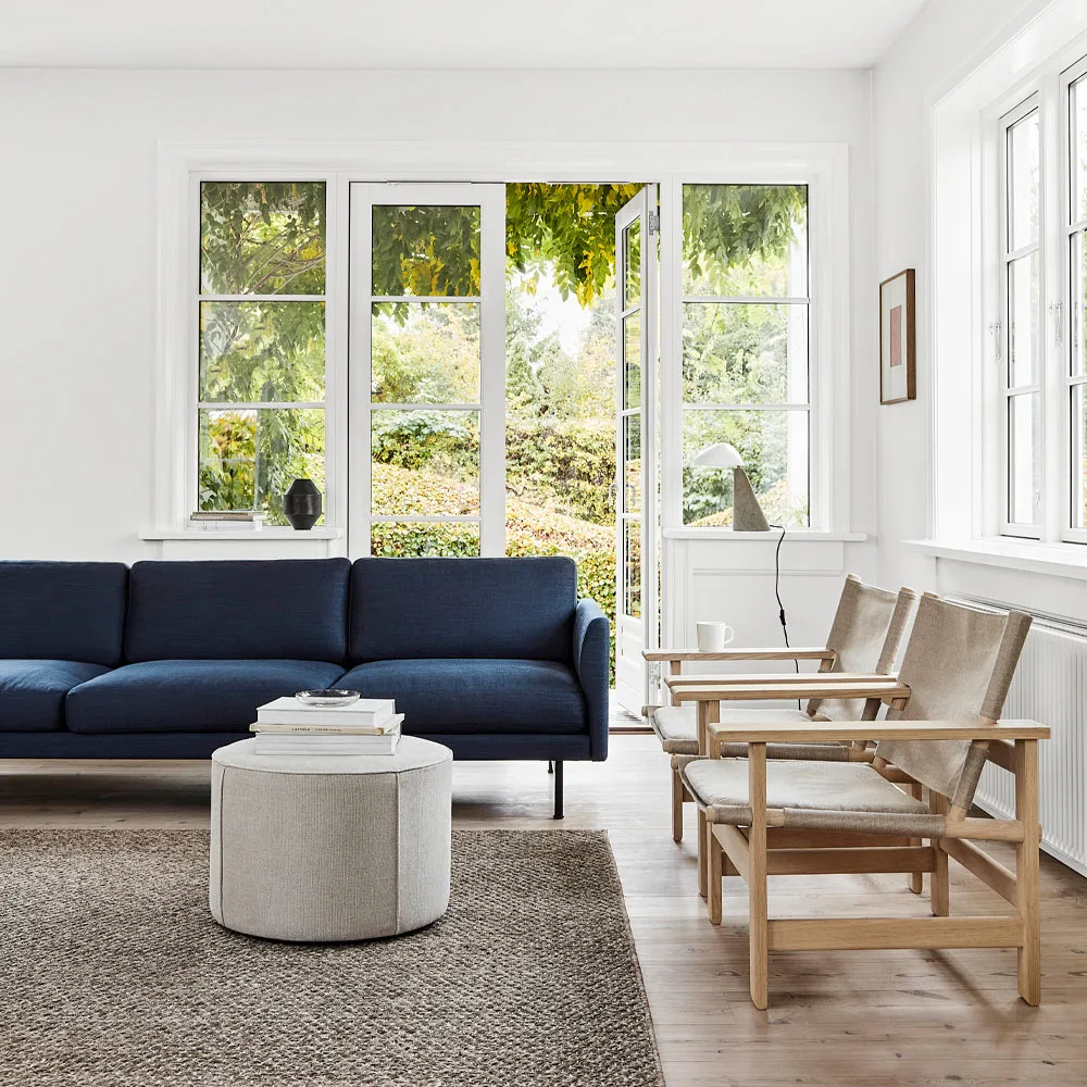 Mono seat pouf, Leather omni 301 black-Ø55 cm Fredericia Furniture