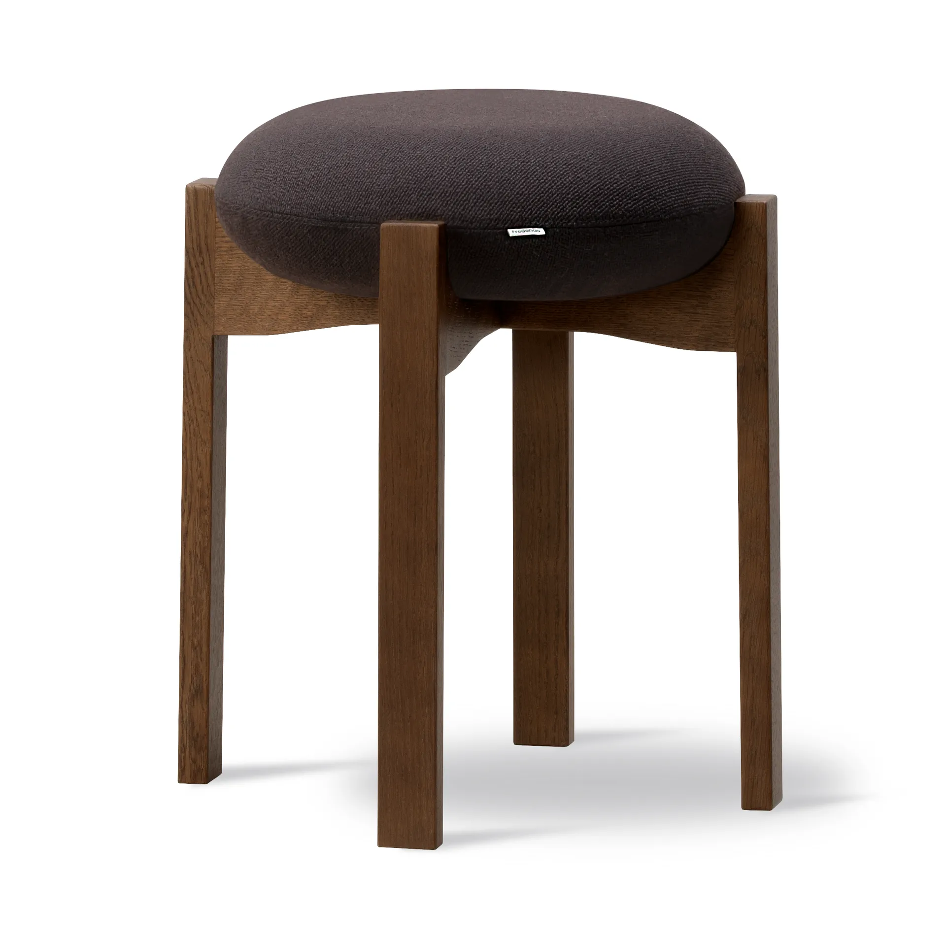 Pioneer round stool low, Vidar 386-smoked stained lacquered oak Fredericia Furniture