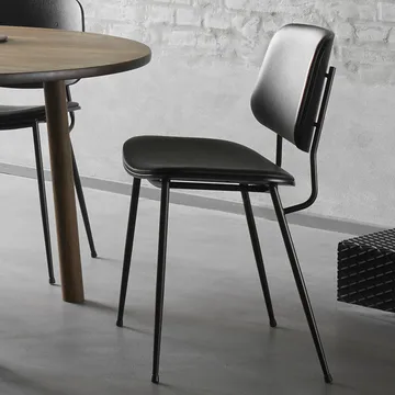 Søborg 3062 Metal chair fully upholstered - Leather omni 301 black-black - Fredericia Furniture