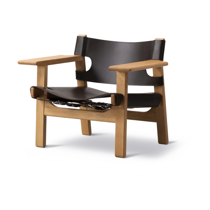 The Spanish armchair - Leather dark brown-oiled oak - Fredericia Furniture