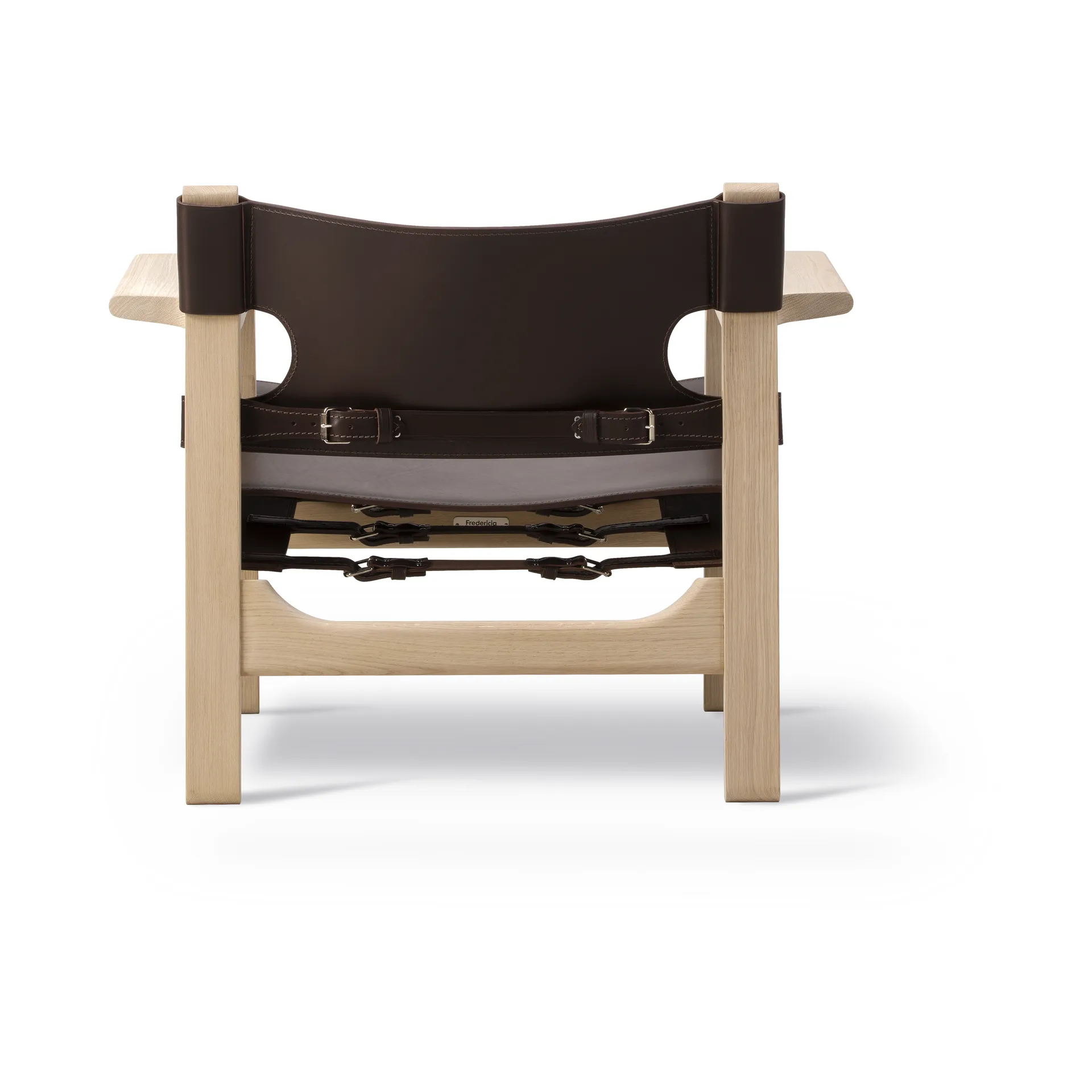The Spanish armchair, Leather dark brown - soaped oak Fredericia Furniture