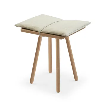 Georg stool - Linen, oak untreated, incl. linen cushion - Fritz Hansen