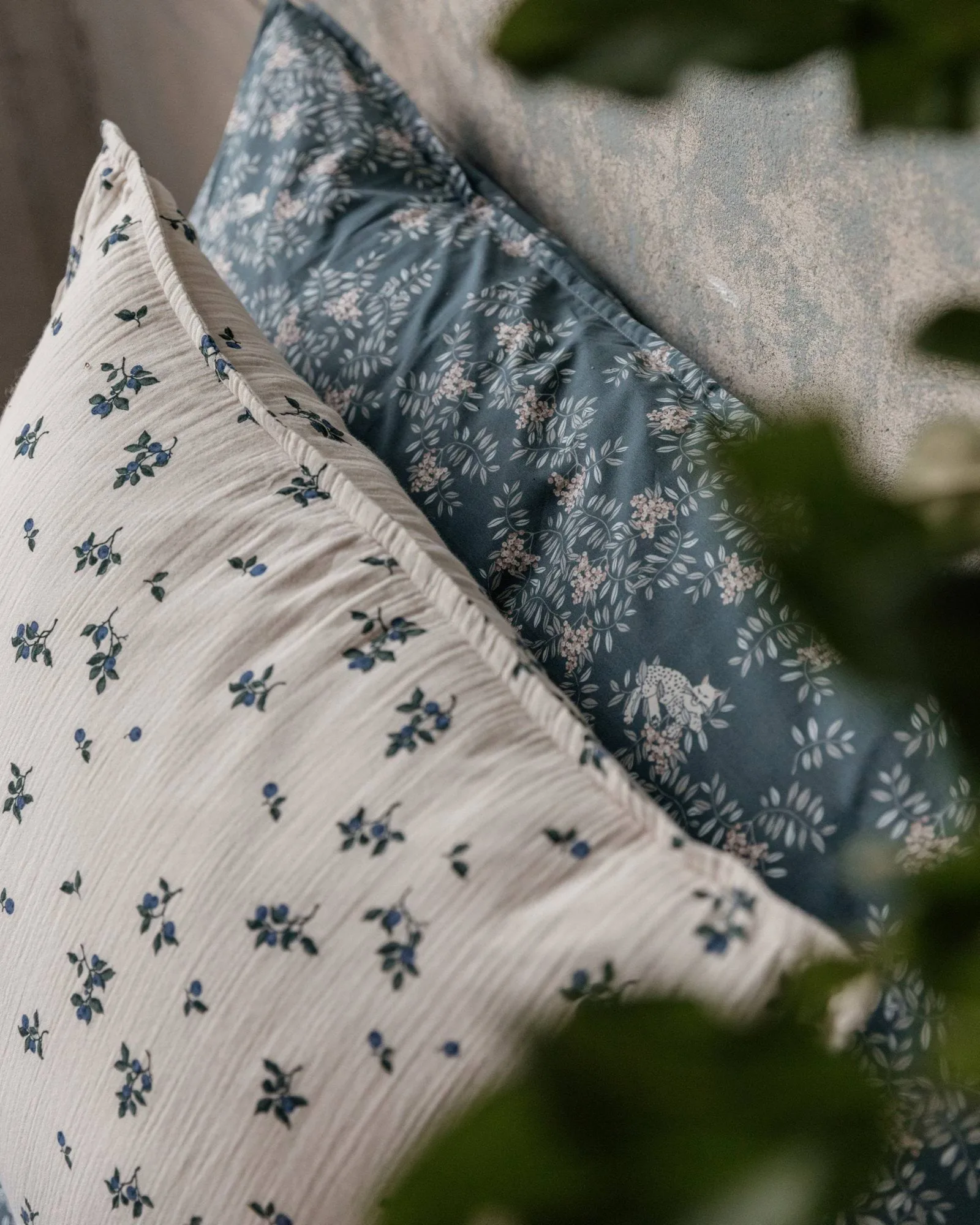 Blueberry Muslin pillowcase, 80x80 cm Garbo&Friends