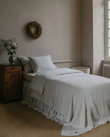 Gingham Sky Blue Muslin duvet cover - 140x200 cm - Garbo&Friends