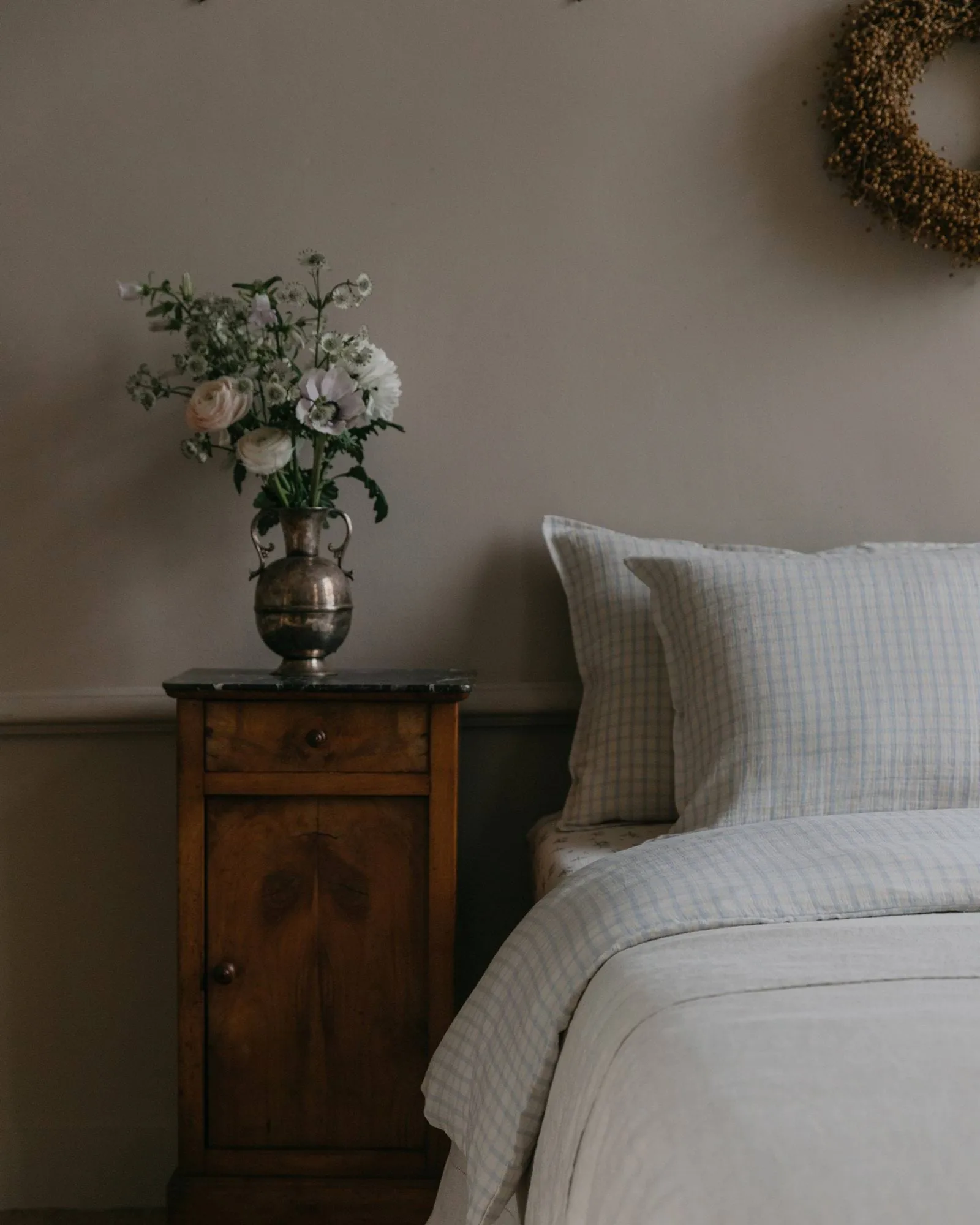 Gingham Sky Blue muslin pillowcase, Sky 80x80 cm Garbo&Friends
