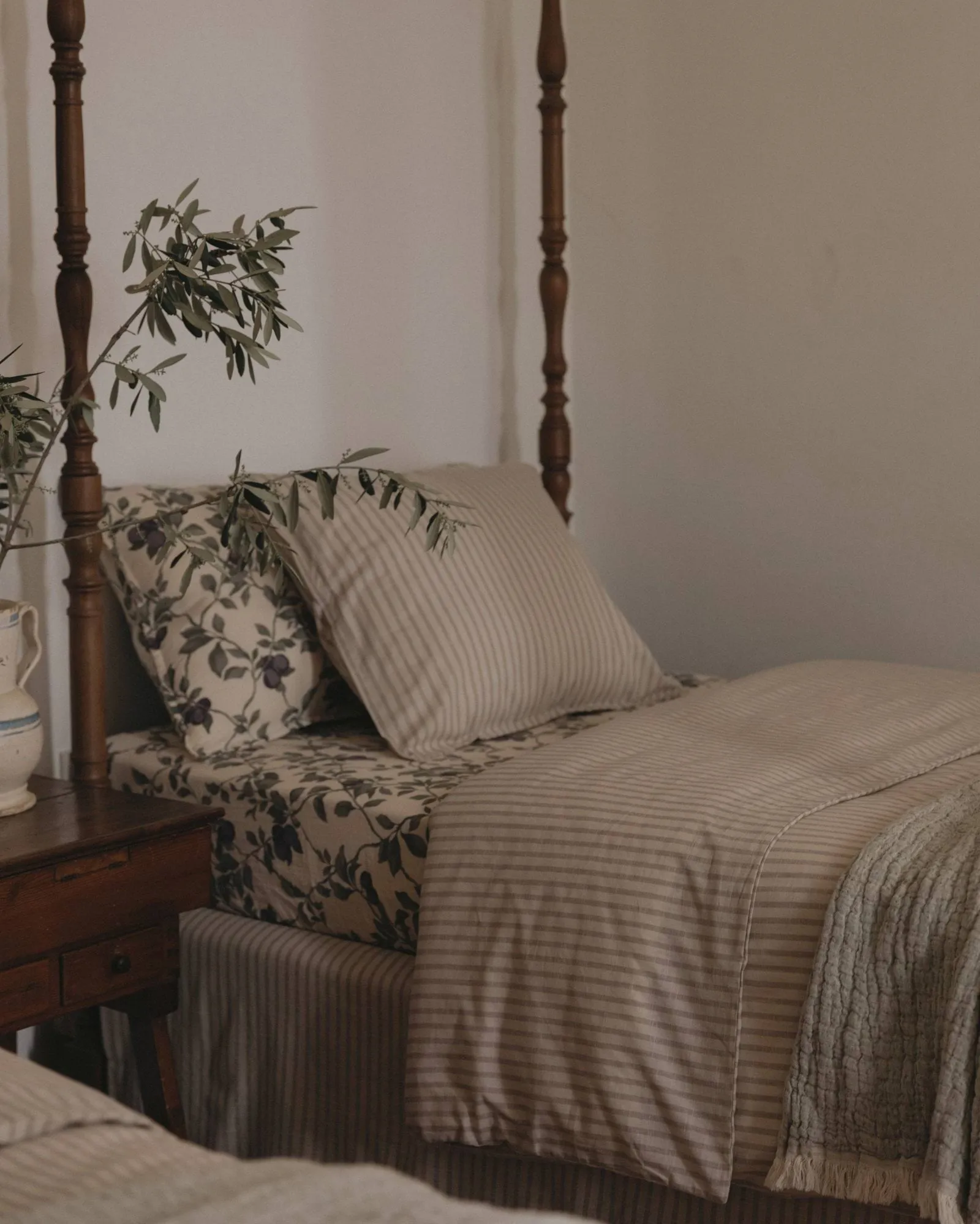 Stripe Mauve Muslin duvet cover, 135x200 cm Garbo&Friends