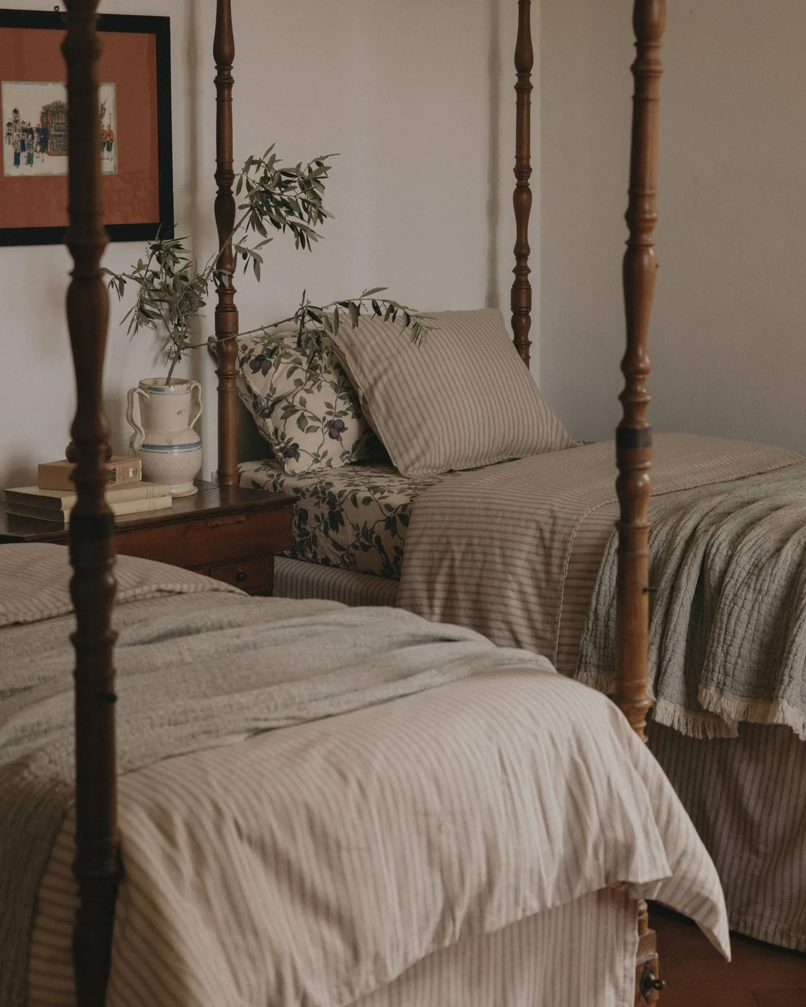 Stripe Mauve Muslin duvet cover, 135x200 cm Garbo&Friends