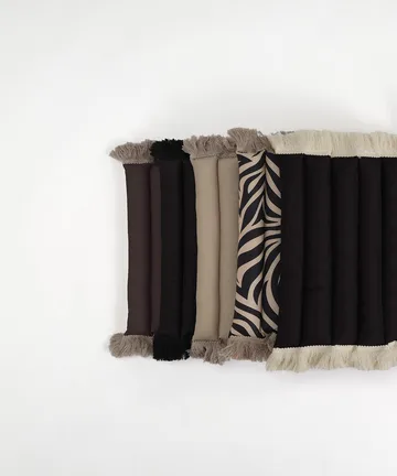 Garden Glory cushion with fringes - Black, off-white fringe, 38x120 cm - Garden Glory