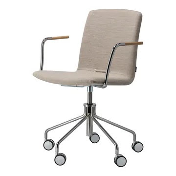 Day armchair swivel stand chrome - Oak-natural-H&S-fabric foss 0212 - Gärsnäs
