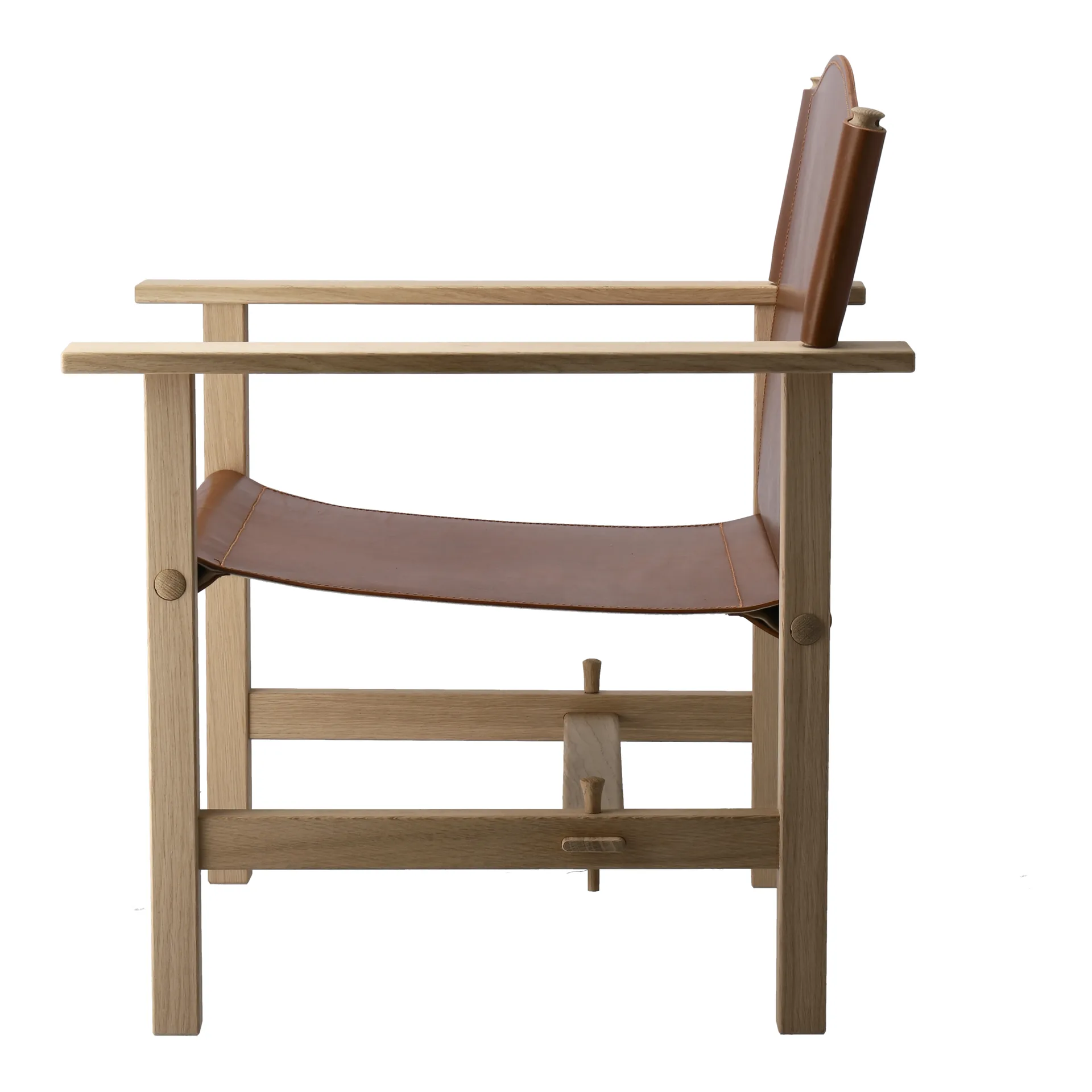 Ferdinand armchair, Oak-untreated-Tärnsjö leather cognac Gärsnäs
