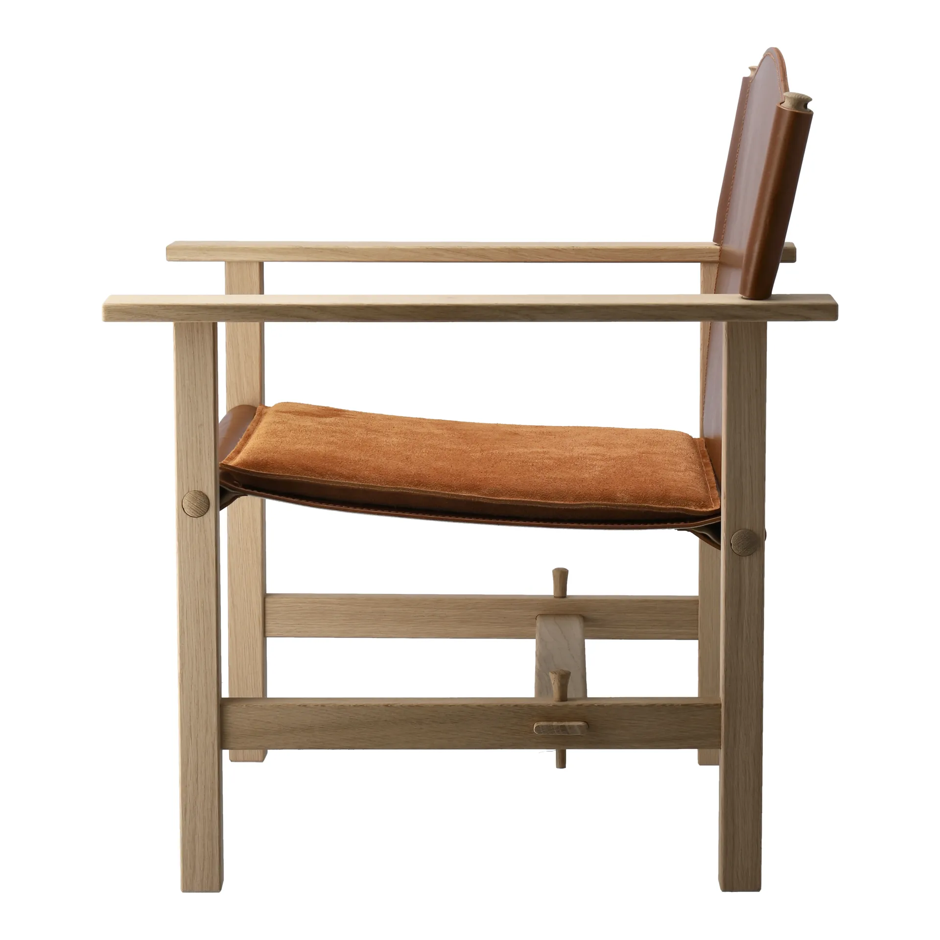 Ferdinand armchair, Oak-untreated-Tärnsjö leather cognac Gärsnäs