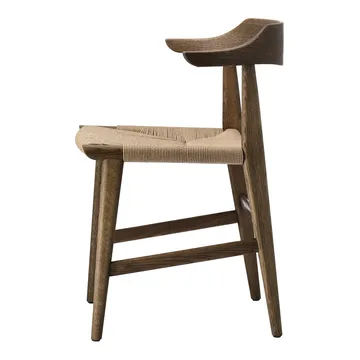 Hedda armchair - Oak-black-paper cord natural - Gärsnäs