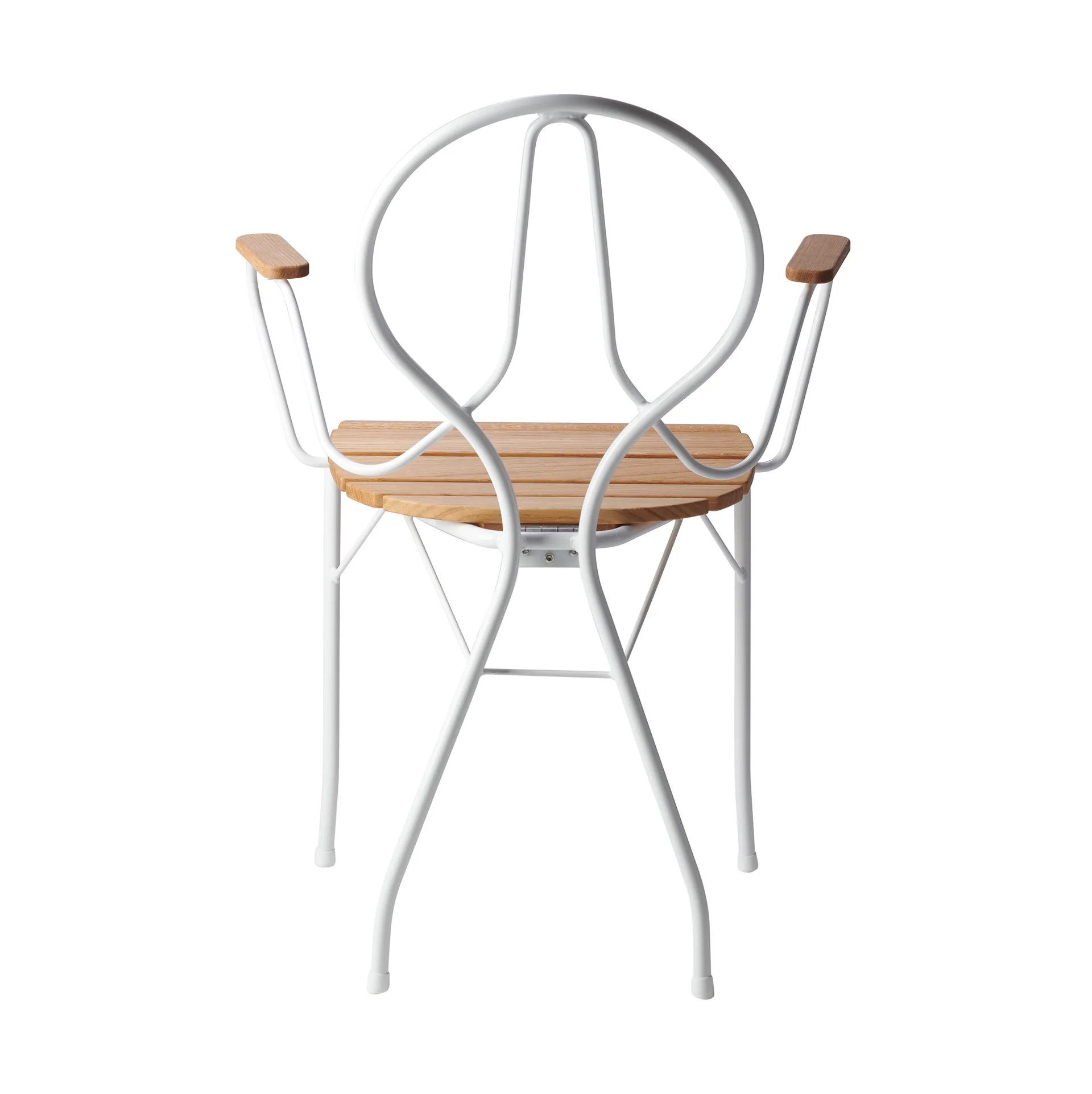 Pia armchair, White lacquered steel frame-oiled oak Gärsnäs