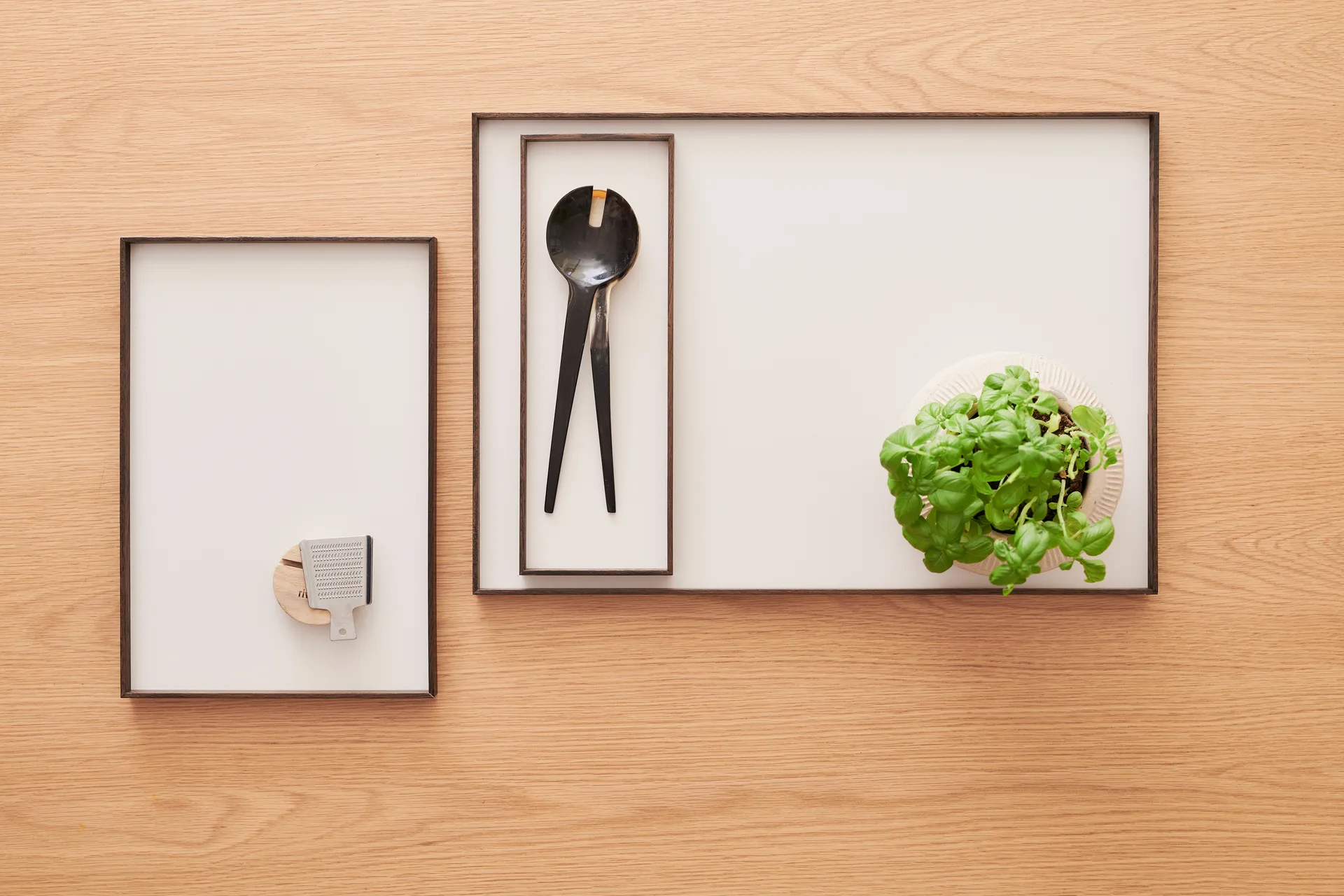 Frame tray small 11x32.4 cm, Smoked oak-beige Gejst
