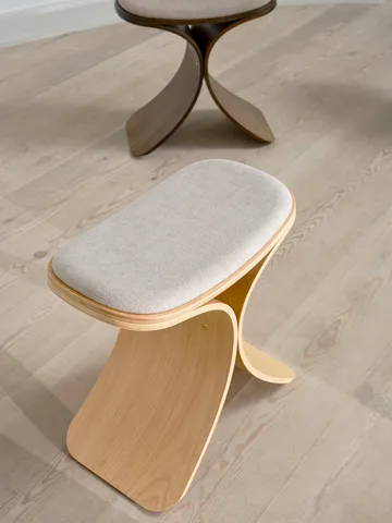 Luno stool 48x28x72 cm - Oak-beige textile - Gejst