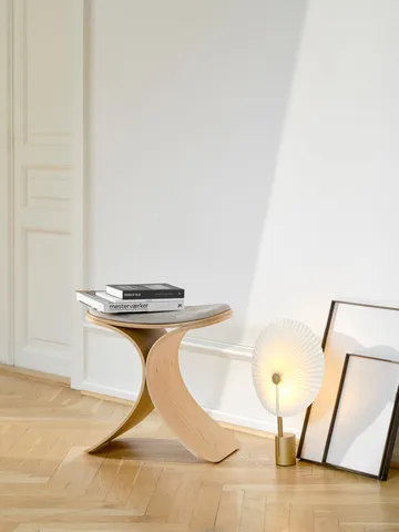 Luno stool 48x28x72 cm - Oak-beige textile - Gejst