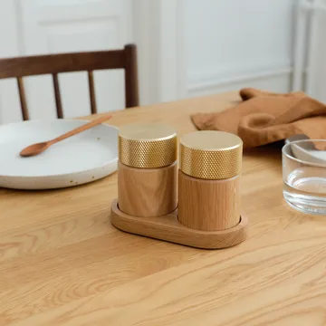Sina salt and pepper mill 6 cm - Oak-brass - Gejst