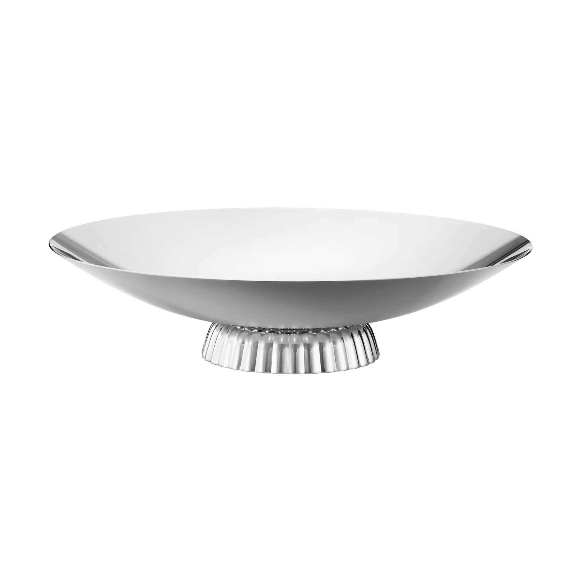 Bernadotte low serving dish, Stainless steel, table stand. Ø40 cm Georg Jensen