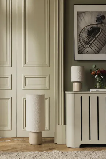 Florian floor lamp - White bouclé/beige, Ø30x80 cm - Globen Lighting