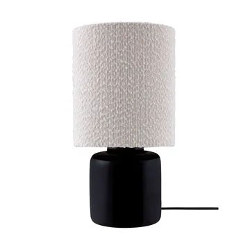 Florian table lamp - White bouclé/black, Ø20x39 cm - Globen Lighting