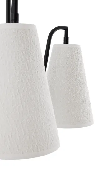 Lou pendant lamp - 5, white bouclé-black, 67x67 cm - Globen Lighting