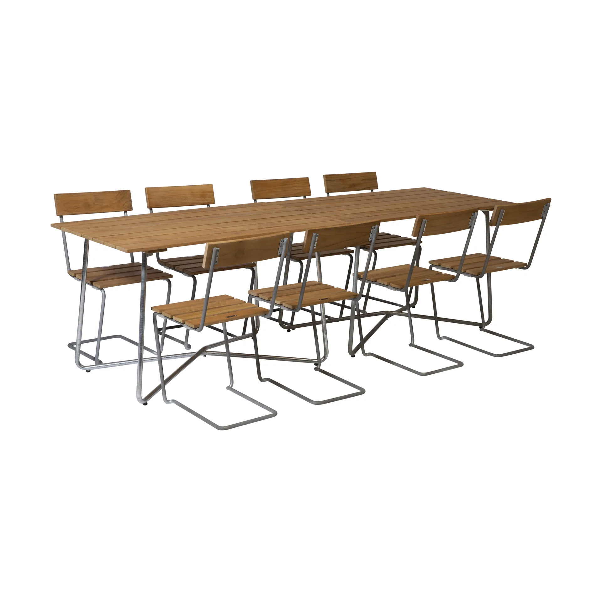 Grythyttan dining set 2pcs B25A + 8pcs Chair 1 teak Grythyttan Stålmöbler