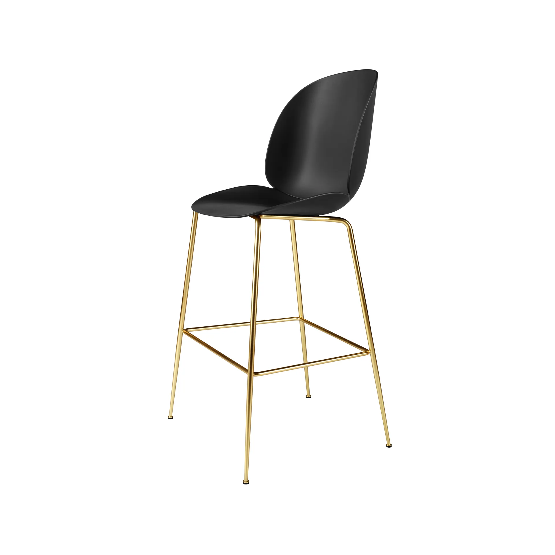 Beetle Barstool high, Black, brass legs GUBI
