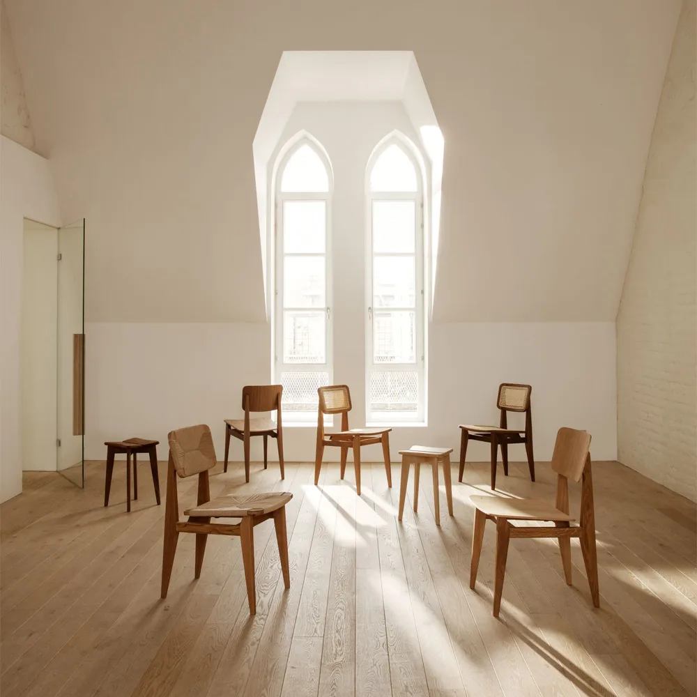 C-Chair chair, Oiled oak, natural braided seat and back GUBI