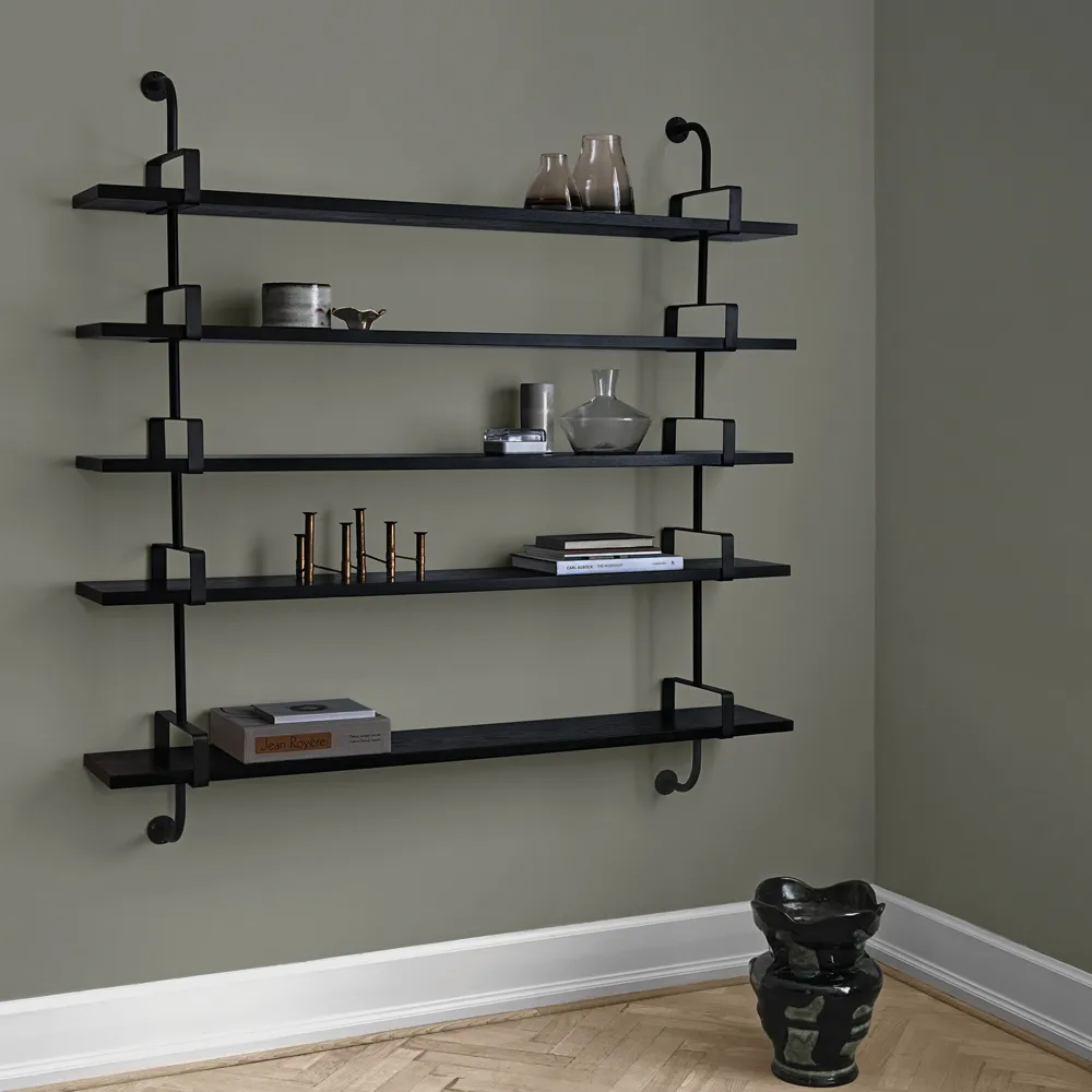 Demon wall shelf 3 levels, Walnut, 155 cm GUBI