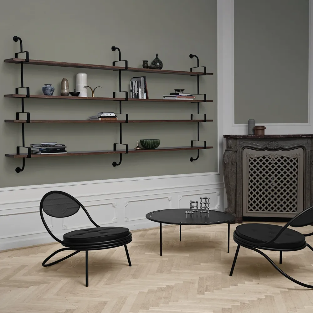 Demon wall shelf 4 levels, Black stained ash, 95 cm GUBI