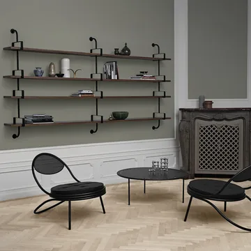 Demon wall shelf 4 levels - Black stained ash, 95 cm - GUBI
