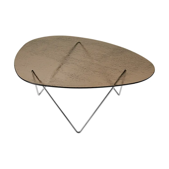 Pedrera sofa table - Chrome-structured glass bronze - GUBI