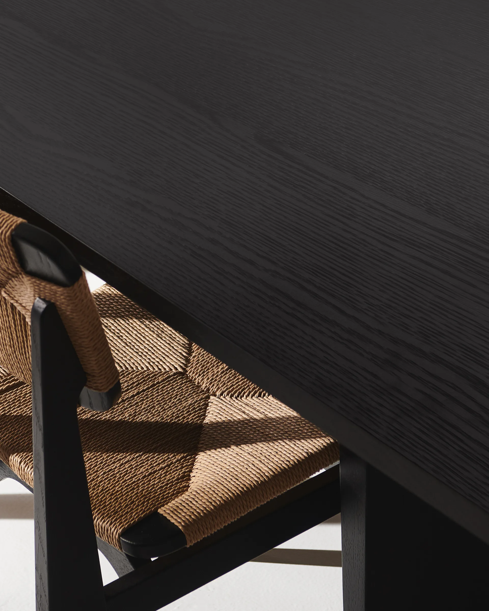 Private dining room table 100x260 cm, Brown-black stained oak GUBI
