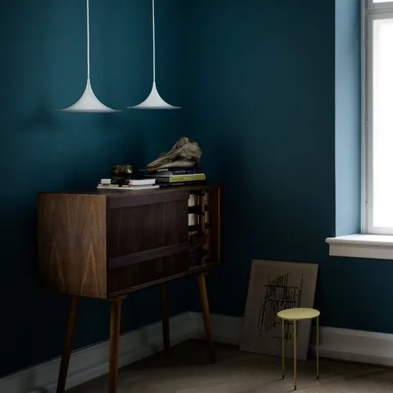 Semi pendant light Ø47 cm, White semi matt GUBI