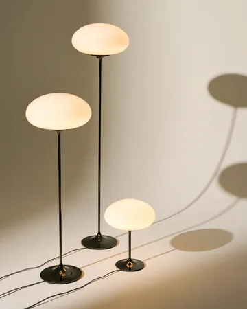 Stemlite floor lamp - Pebble grey-opal glass, 150 cm - GUBI