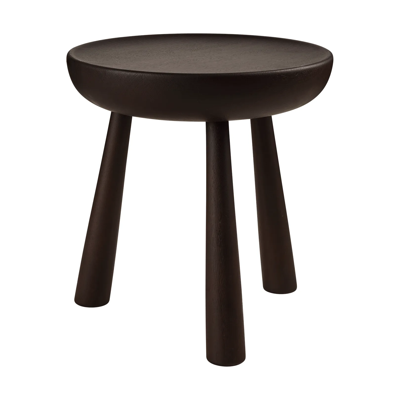 Totto round stool, Dark-stained lacquered sapele, Ø31x32.6 cm GUBI