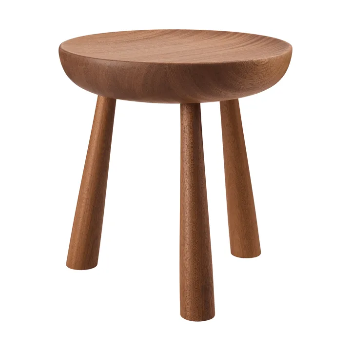 Totto round stool - Lacquered sapele, Ø31x32.6 cm - GUBI