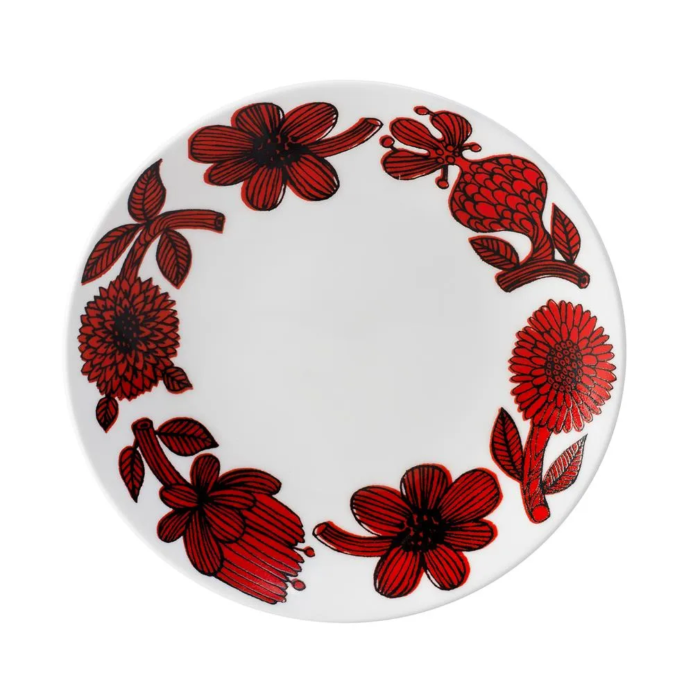 Röd Aster plate, Ø 18 cm Gustafsbergs Porslinsfabrik