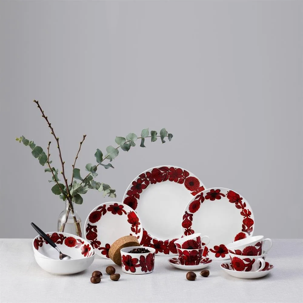 Röd Aster plate, Ø 18 cm Gustafsbergs Porslinsfabrik