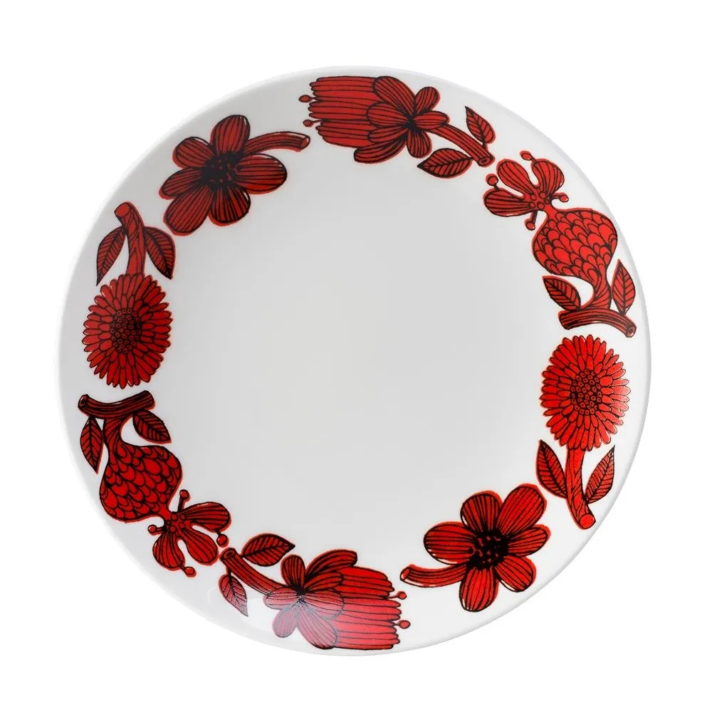 Röd Aster plate, Ø 22 cm Gustafsbergs Porslinsfabrik