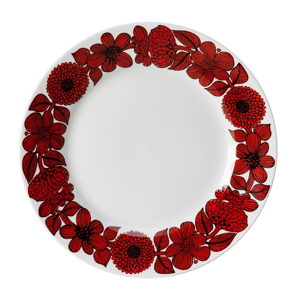 Röd Aster plate, Ø 28 cm Gustafsbergs Porslinsfabrik