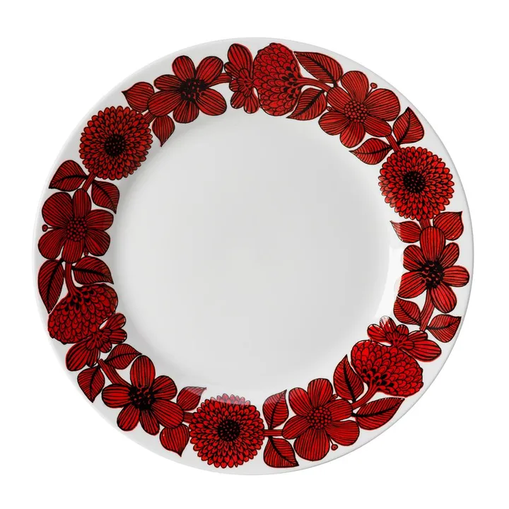 Röd Aster plate - Ø 28 cm - Gustafsbergs Porslinsfabrik