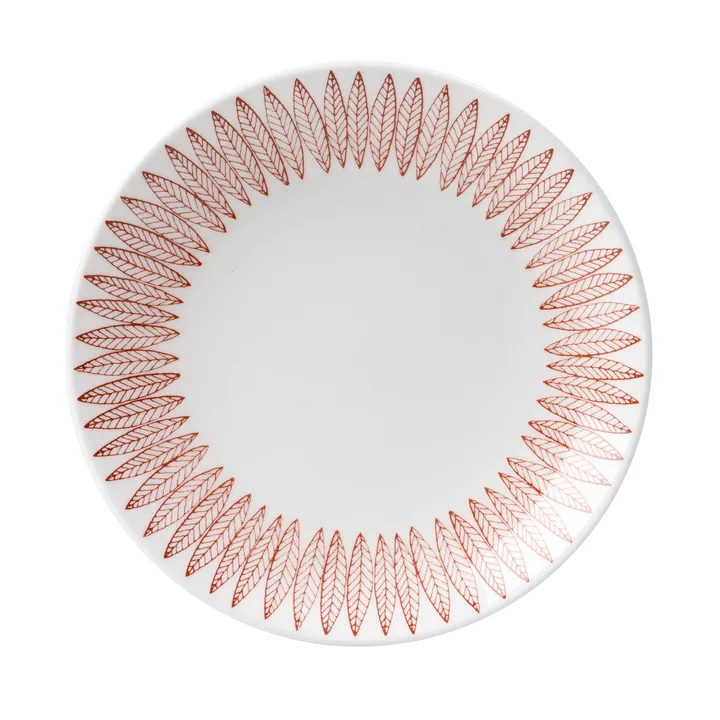 Röd Salix plate - Ø 22 cm - Gustafsbergs Porslinsfabrik
