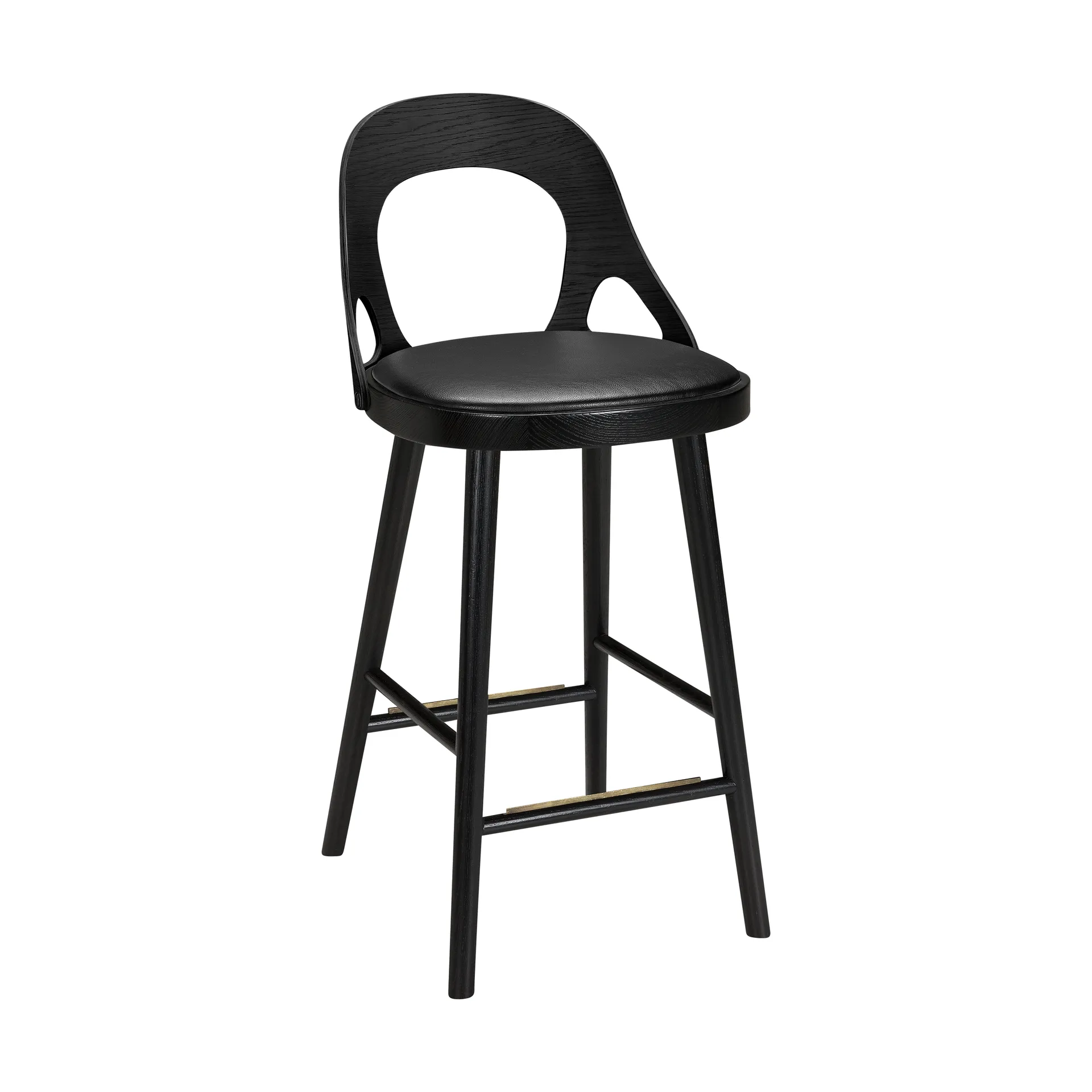 Colibri bar stool 63 cm, Stained black oak-black pad Hans K
