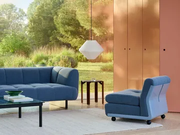 Amanta sofa module - Frost blue-turf blue, 1-seater/armchair - HAY