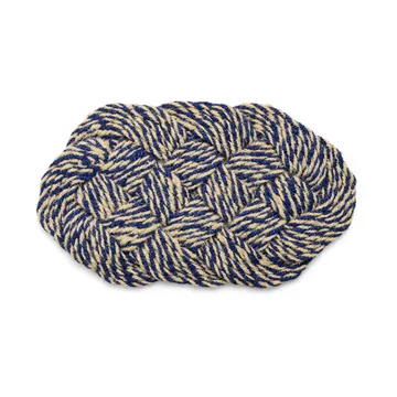 Coco doormat 40x80 cm - Swirl blue-off white - HAY