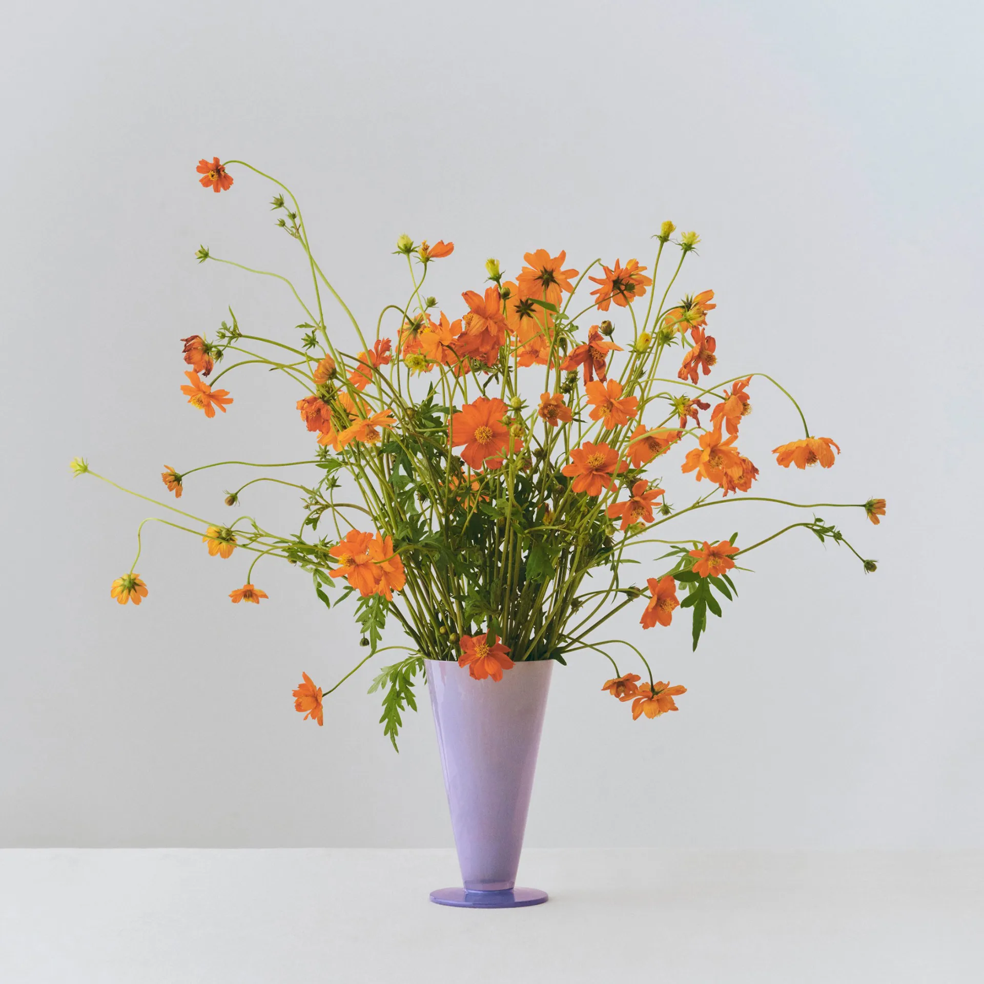 Conical vase, Light blue-lavender blue, small HAY